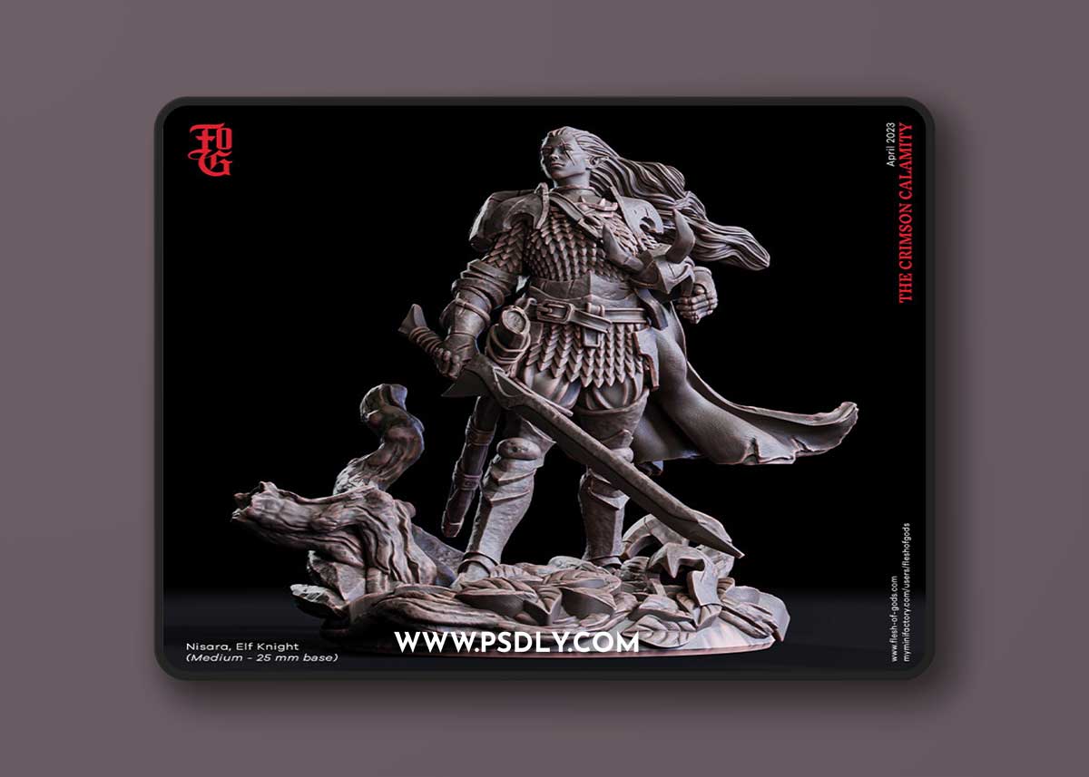 Nisara Elf Knight – 3D Print Model