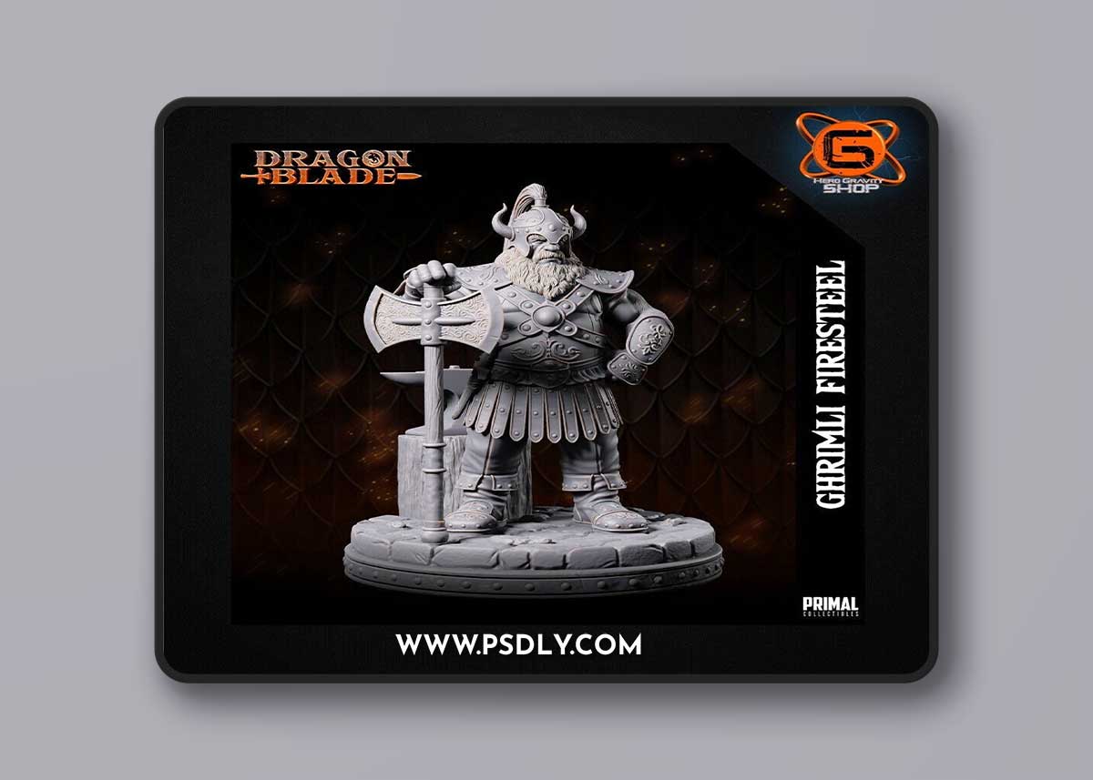 Primal Collectibles - Dwarf Hero Ghrimli Firesteel – 3D Print Model