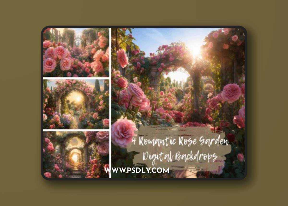 Rose Garden Digital Backdrops