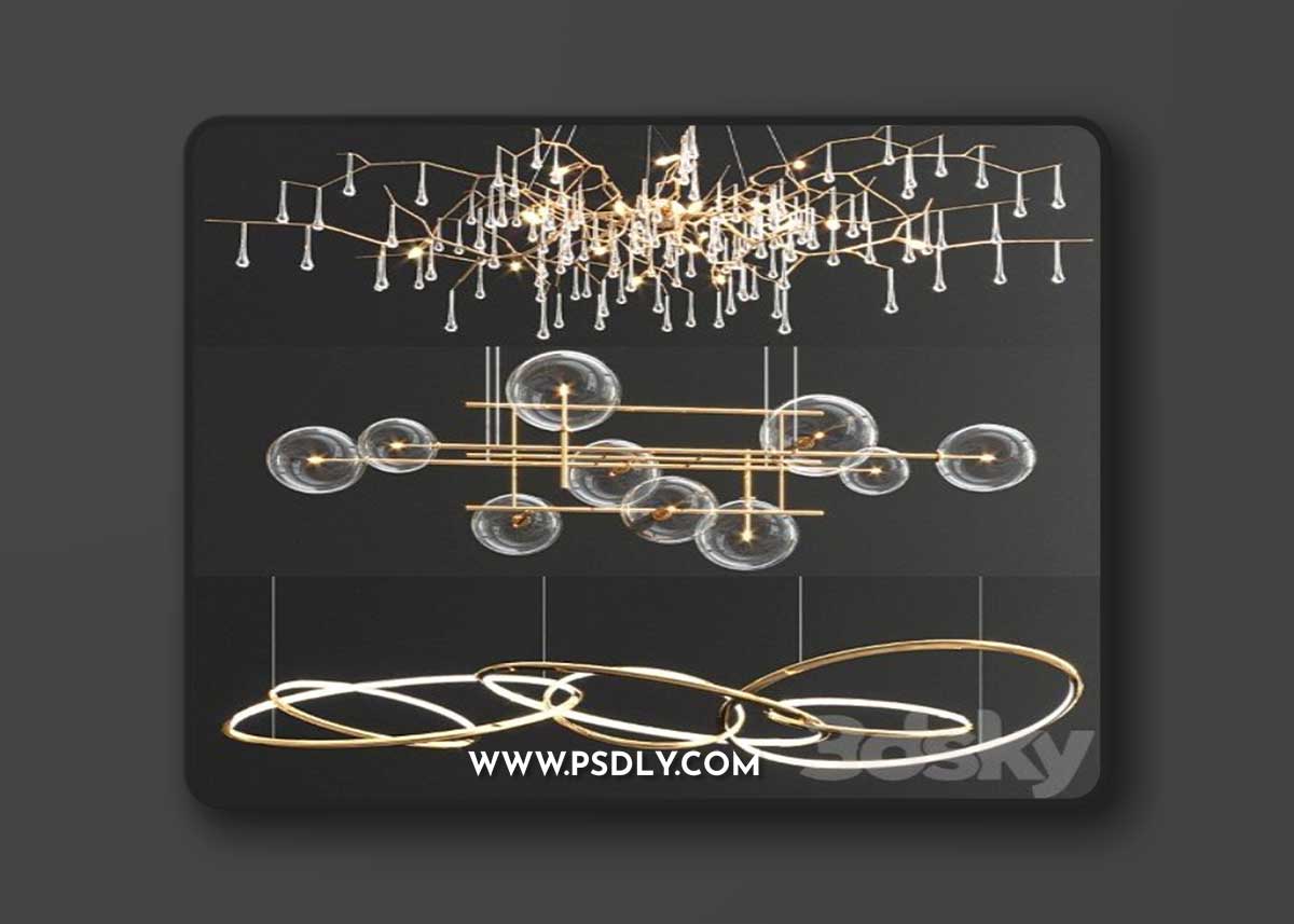 Serip Orizzontale Ring Chandelier - 3 type