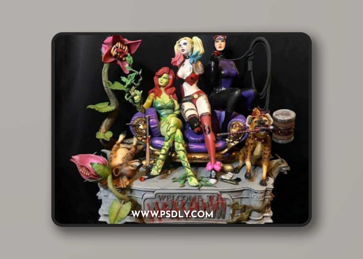 The Three Wonders of ARKHAM – DC Comics – 3D Female Diorama Print