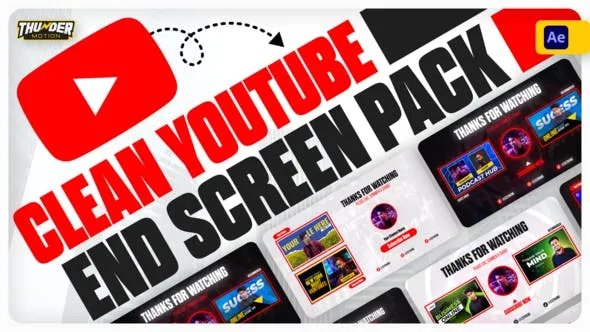 Videohive Clean YouTube End Screen Pack 48761382