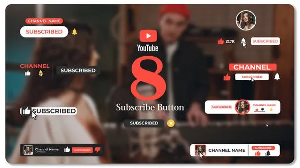 Videohive Youtube Subscribe Buttons Pack 48815669