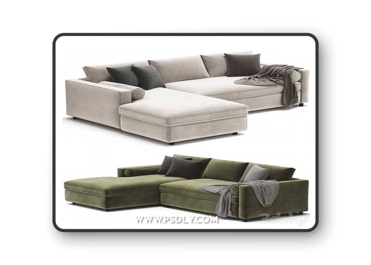 Aris Deep 2 Piece Left Arm Chaise Sectional Sofa