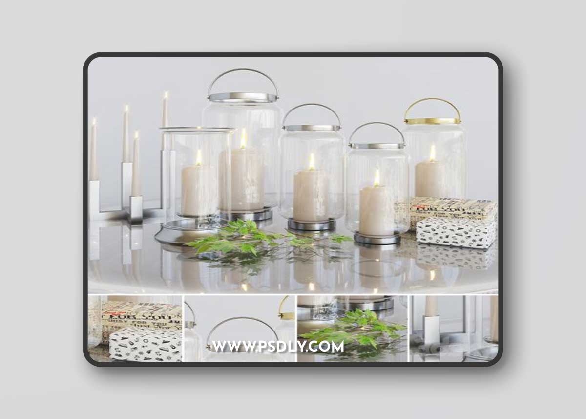 Fascinating candlesticks with candles and decor