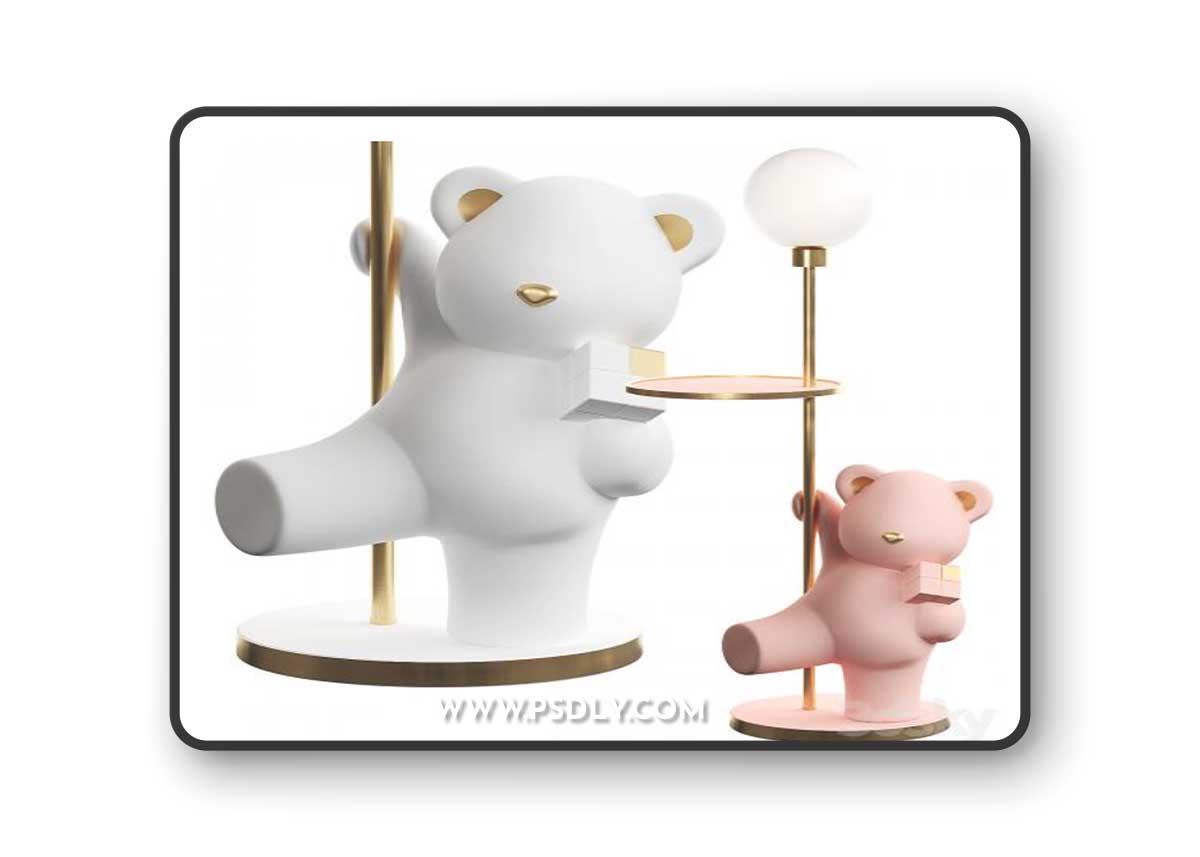 Floor lamp bear cub 3D Model