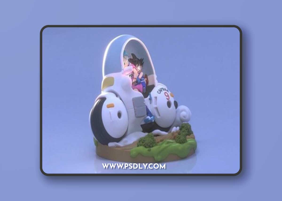 Goku and Bulma on Bike – Dragon Ball – 3D Print Model