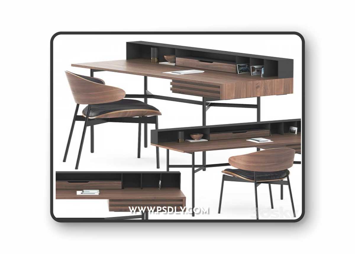 HARRI WRITING DESK and LUZ CHAIR by More