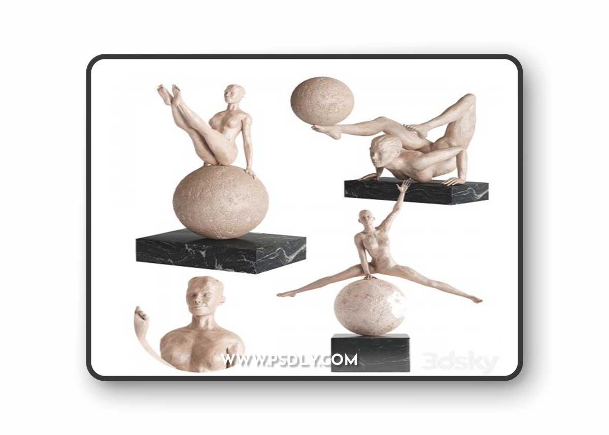 Human Sculptures 12(Girls With Balls)
