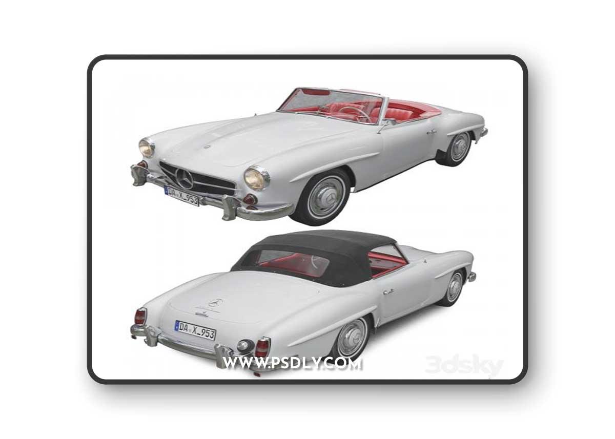 Mercedes-Benz 190 SL + 3D Model