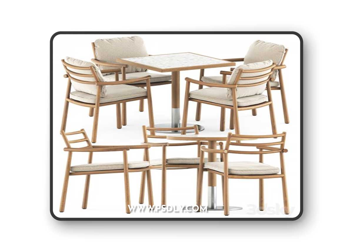 Ukiyo armchair by Tribu and and Briscola table by Miniforms