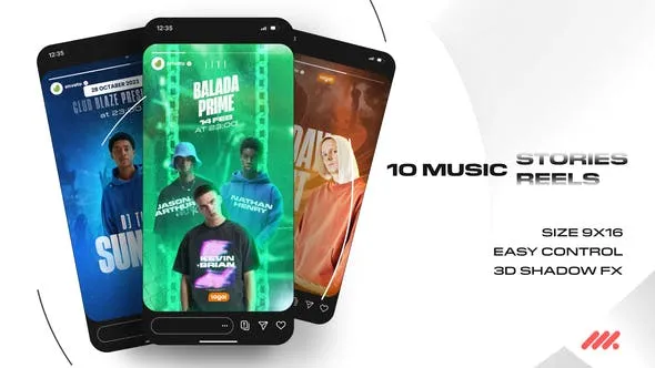 Videohive 10 Music Stories 49216250