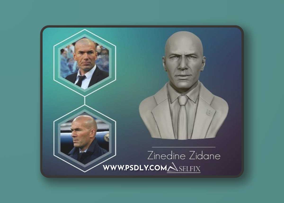 Zinedine Zidane French football player and coach sculpture