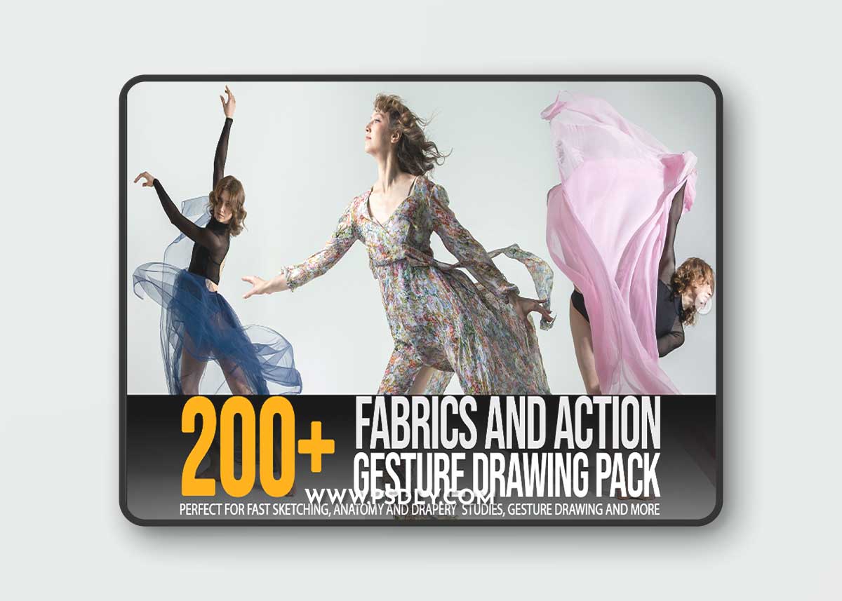 200+ Fabrics & Action Gesture Drawing Pack