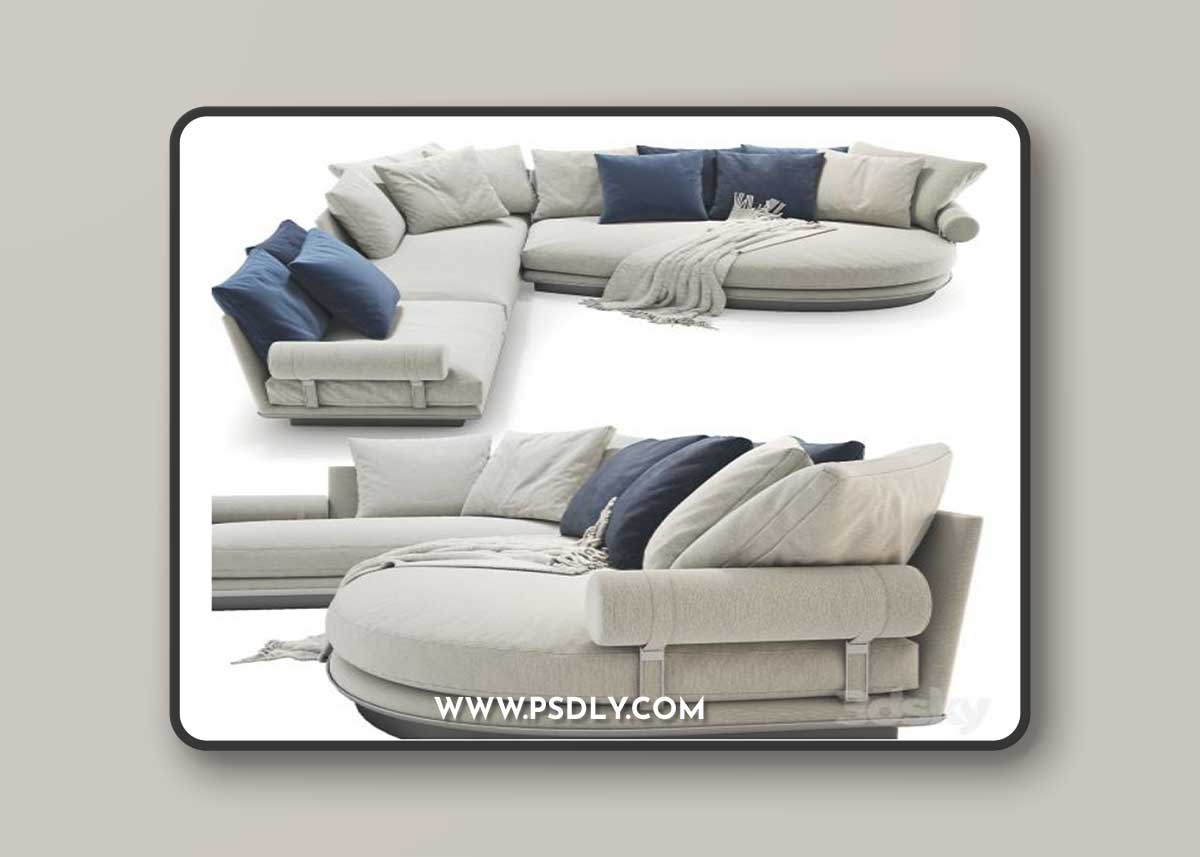 B & B Noonu corner sofa 3D Model