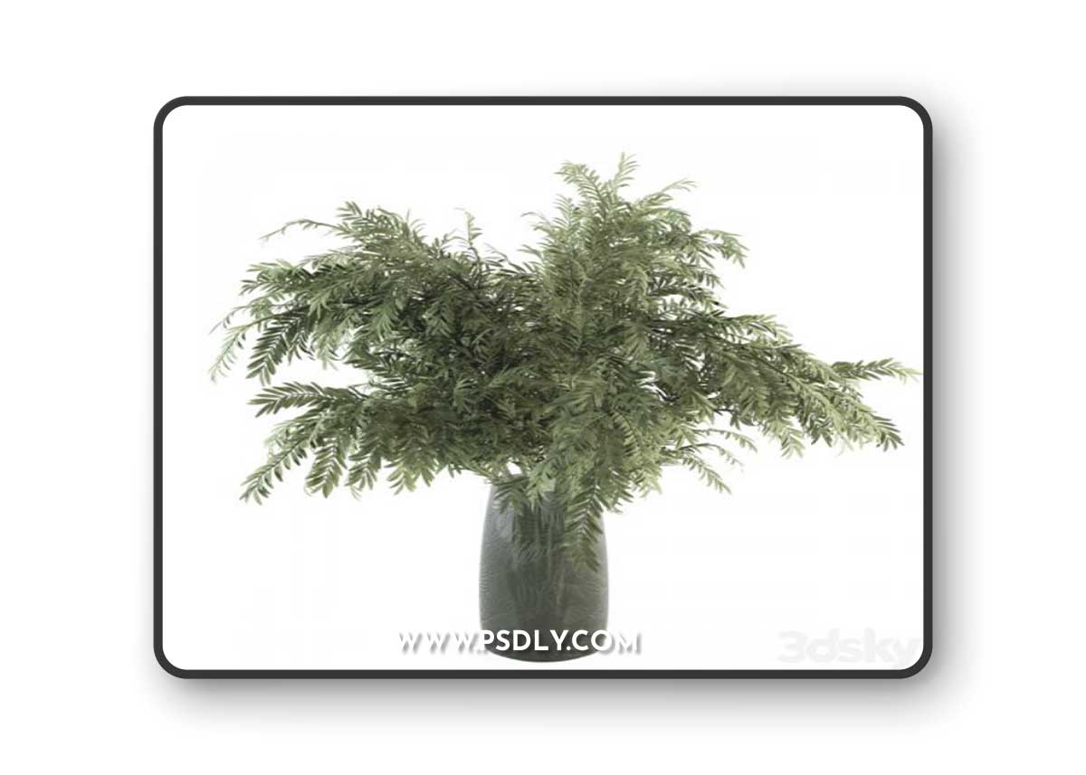 Bouquet - Green Branch in Glass vase 64