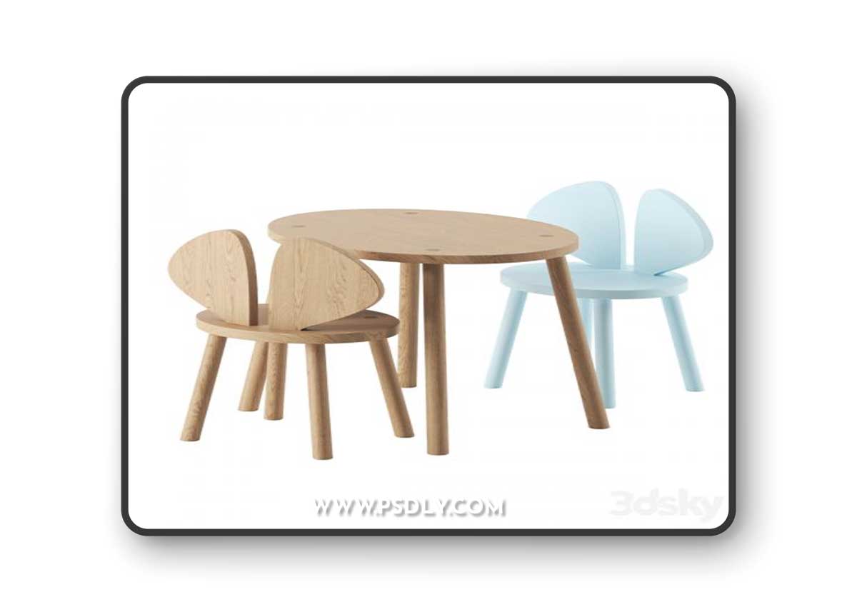 MOUSE CHAIR & TABLE by Nofred
