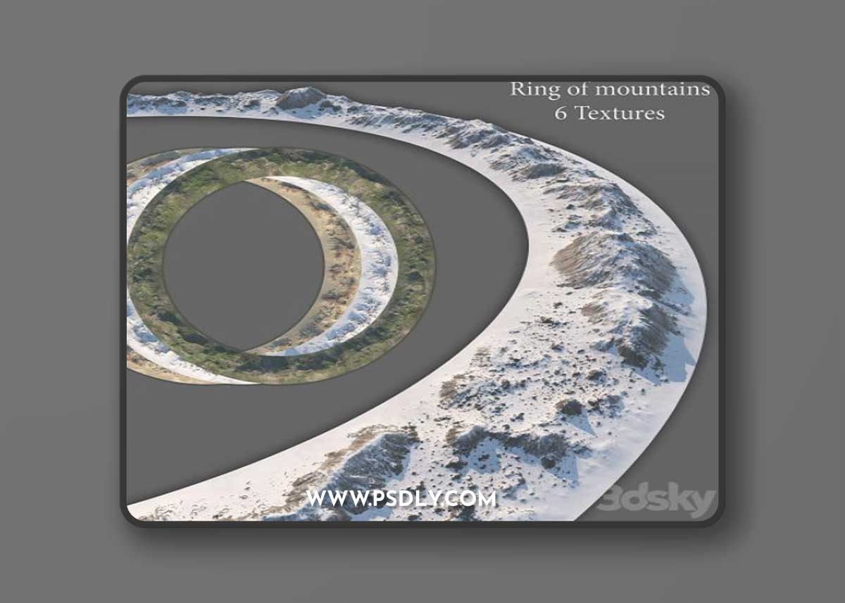 Ring of mountains + 6 Textures 3D Model