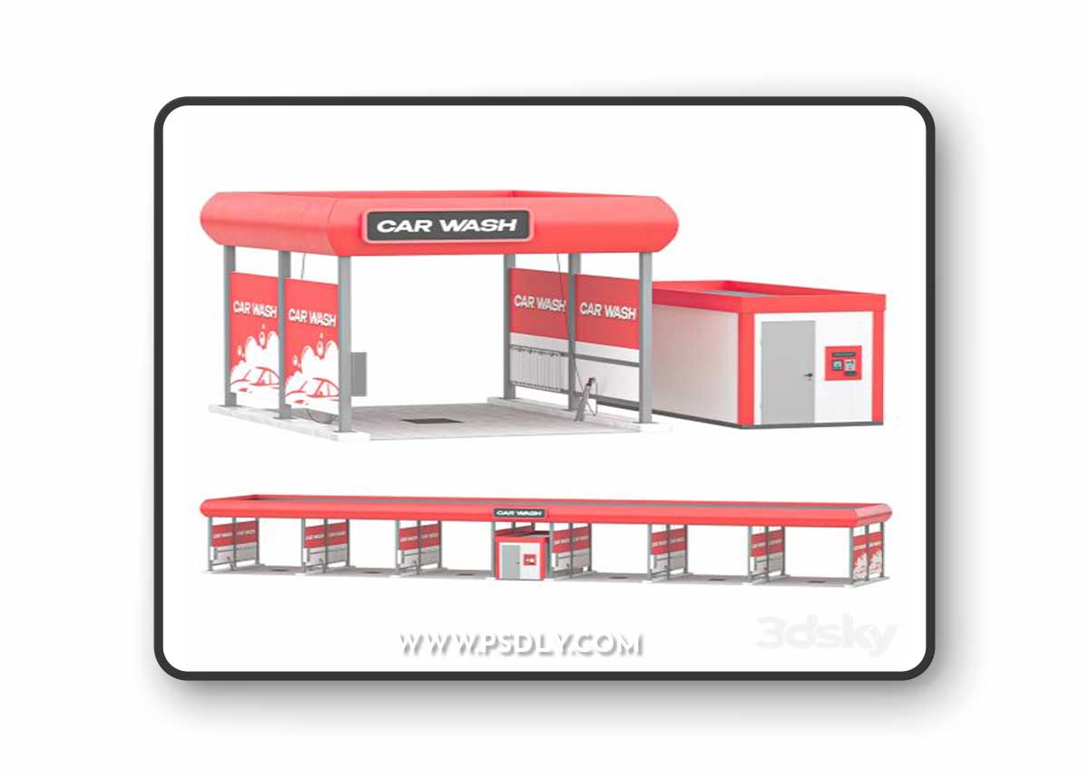 Self-service car wash 3D Model