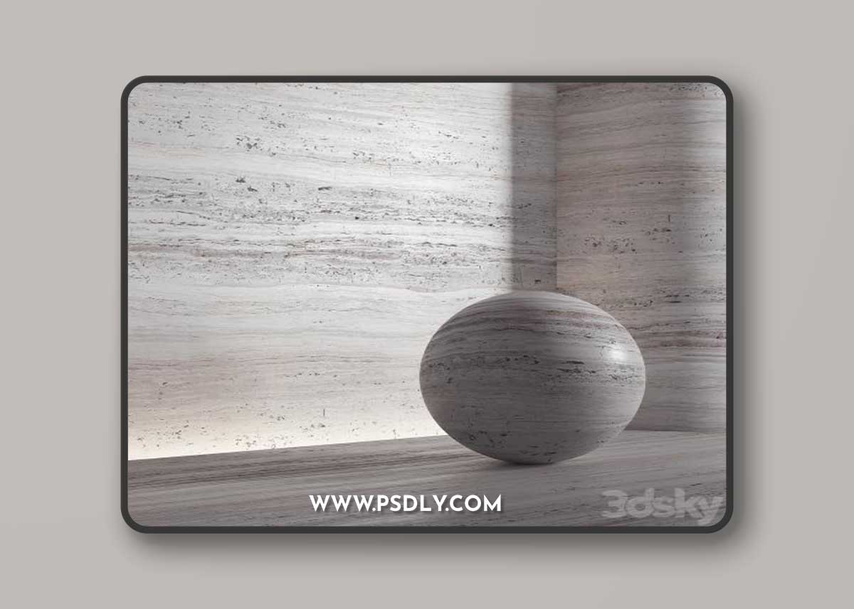 Stone material, travertine. 21, pbr, seamless