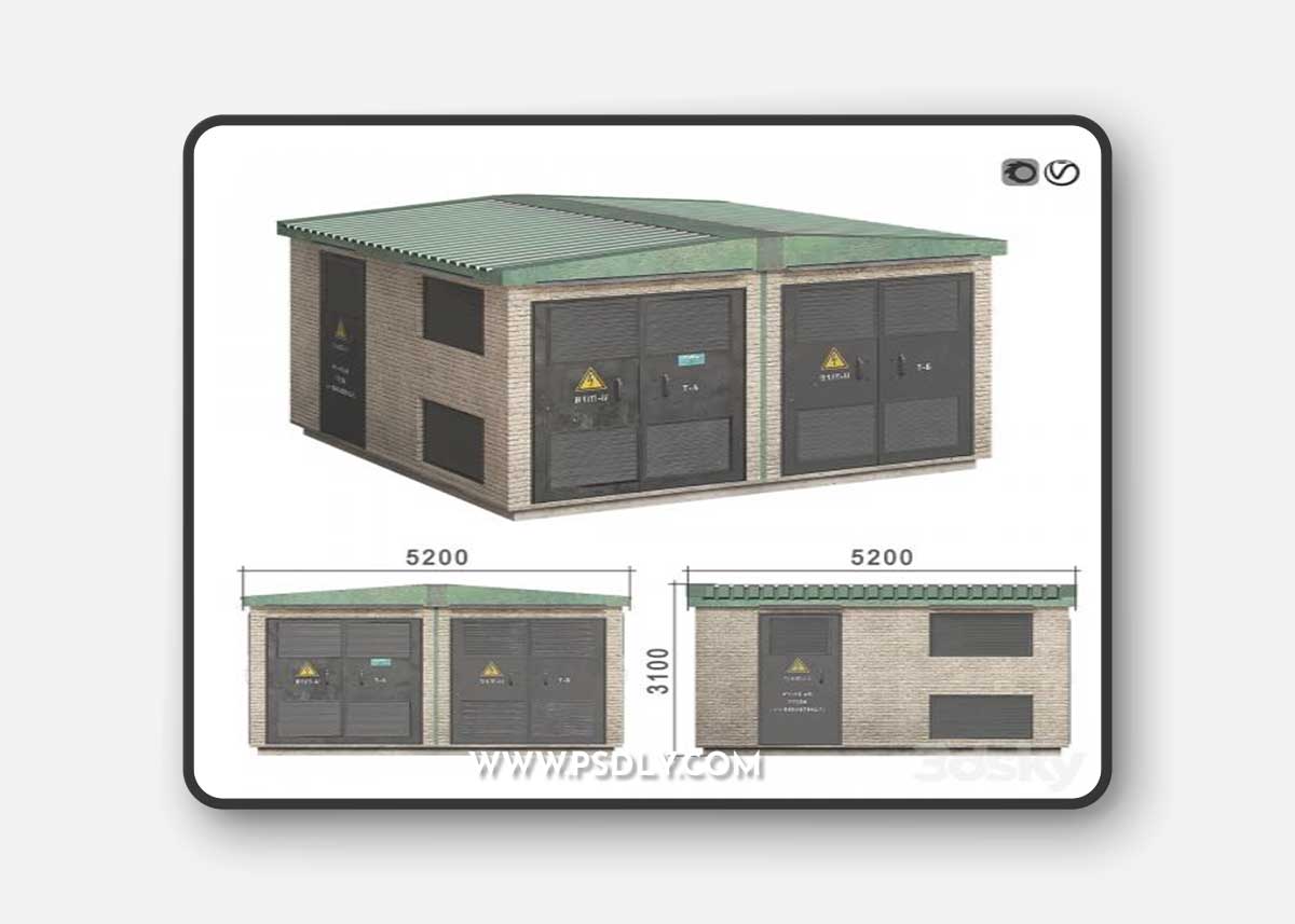 Transformer substation 3D Model