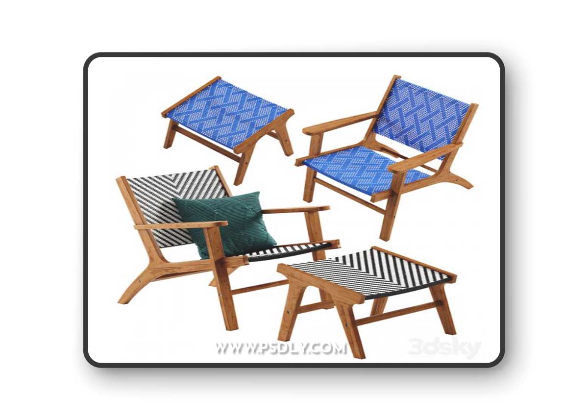 West elm bondi Armchair 3D Model