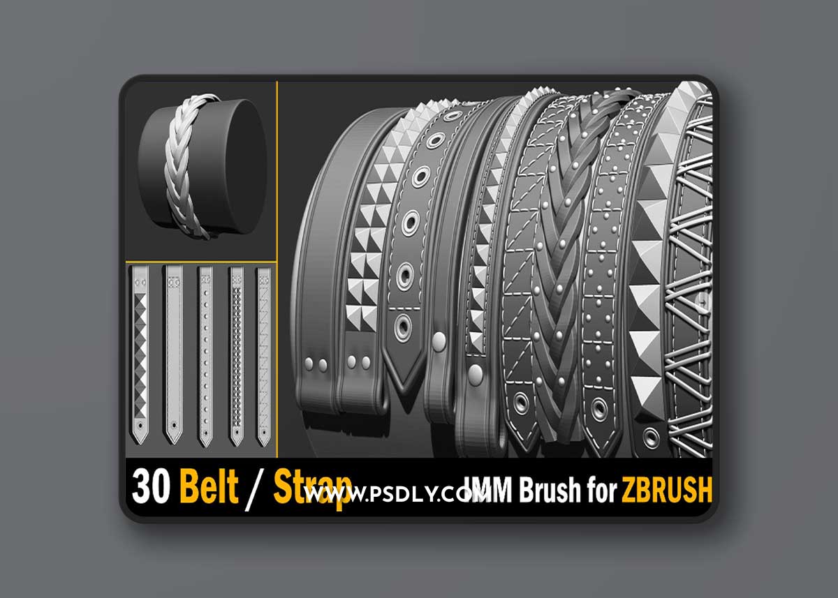 30 IMM Belt / Strap Brush for Zbrush