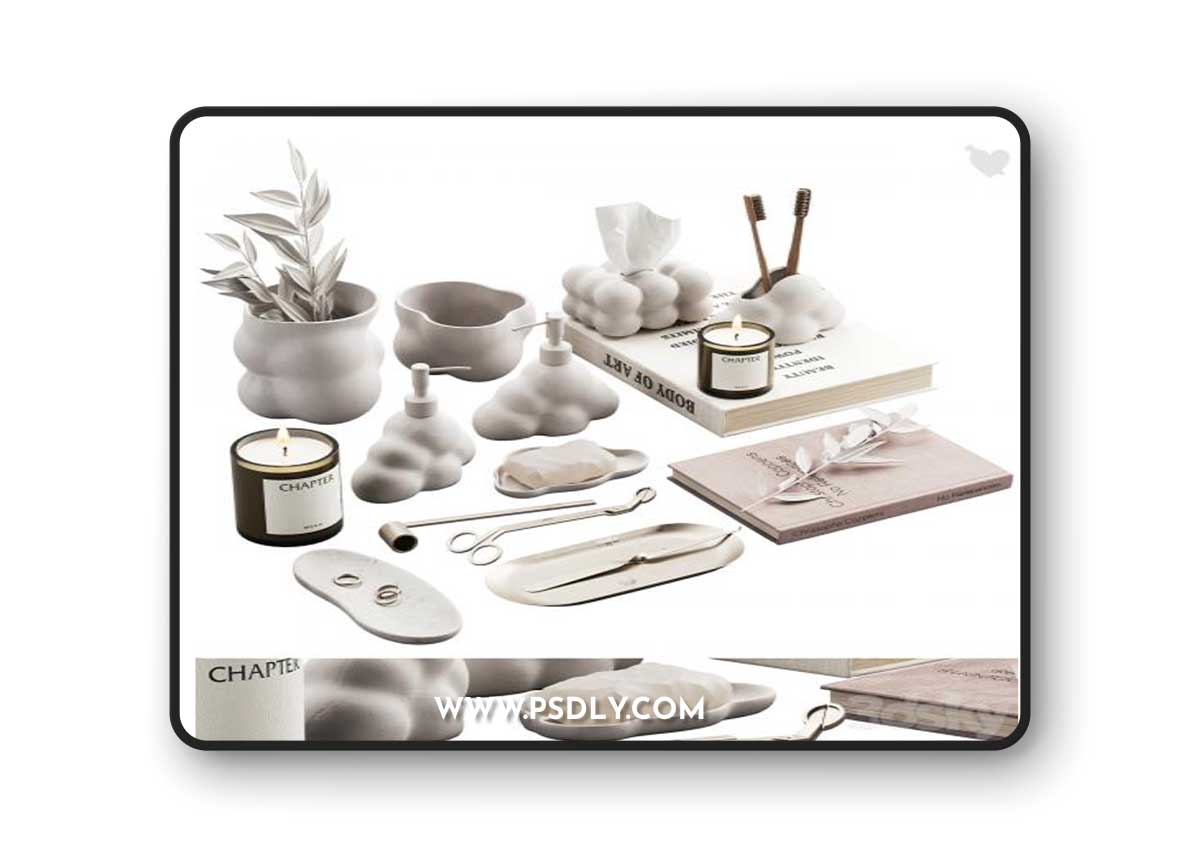487 bathroom decorative set 03 cloud accessories 01