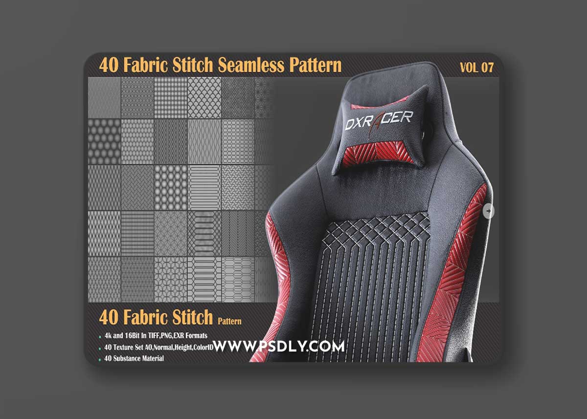 Artstation – 40 Fabric Stitch Seamless Pattern – VOL 07