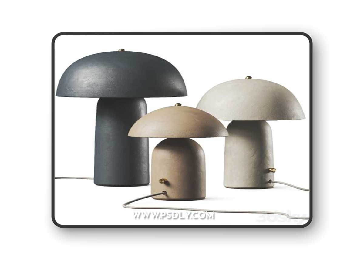 Ceramicah Raku Tera Lime Plaster Table Lamps