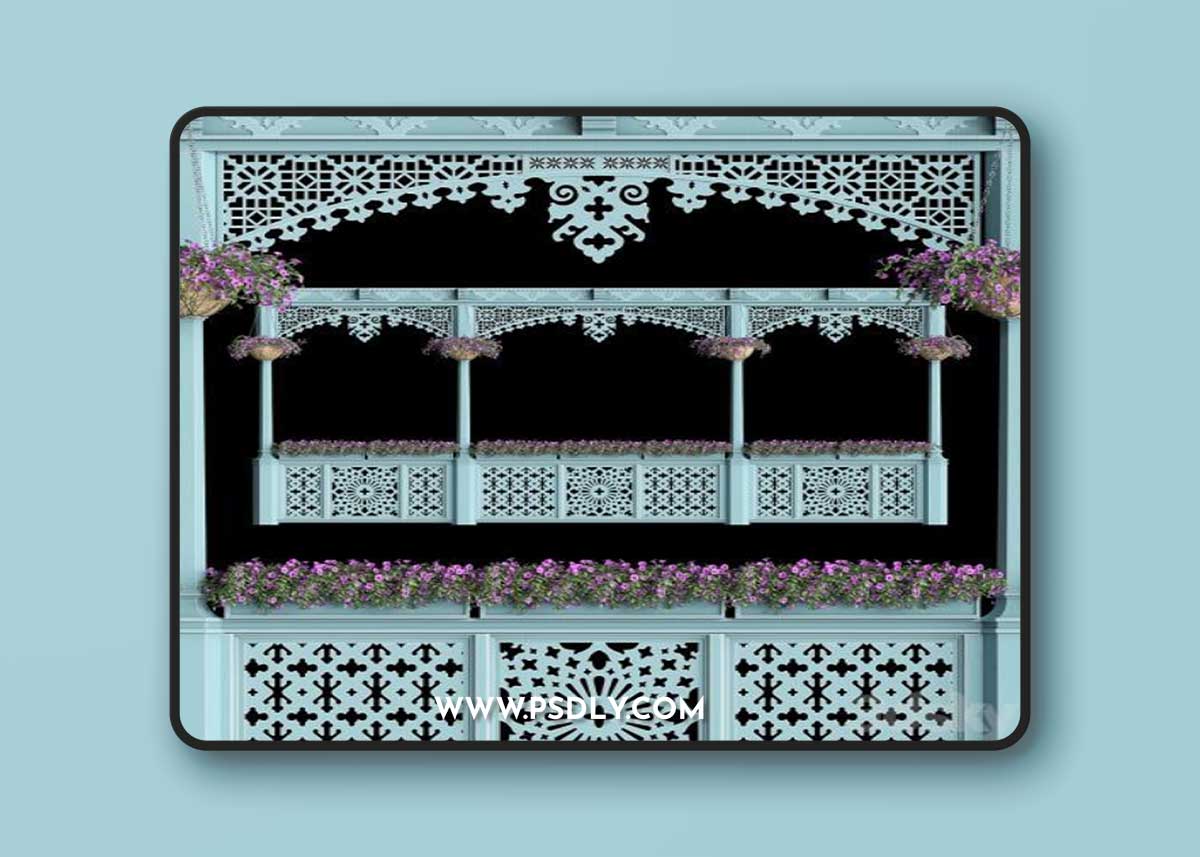 Georgian balcony with flowers