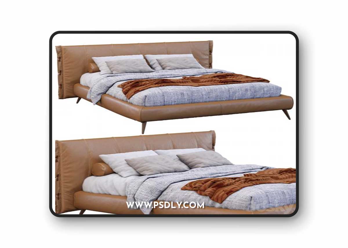 Leather Cuff Bed By Bonaldo 3D Model