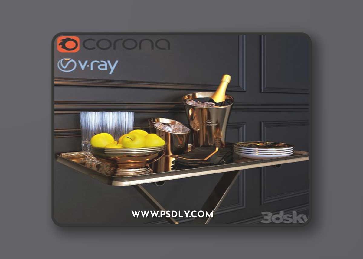 Serving trolley / dinner wagon 3D Model