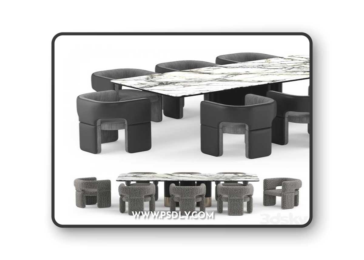 Table and chairs elvemobilya 3D Model