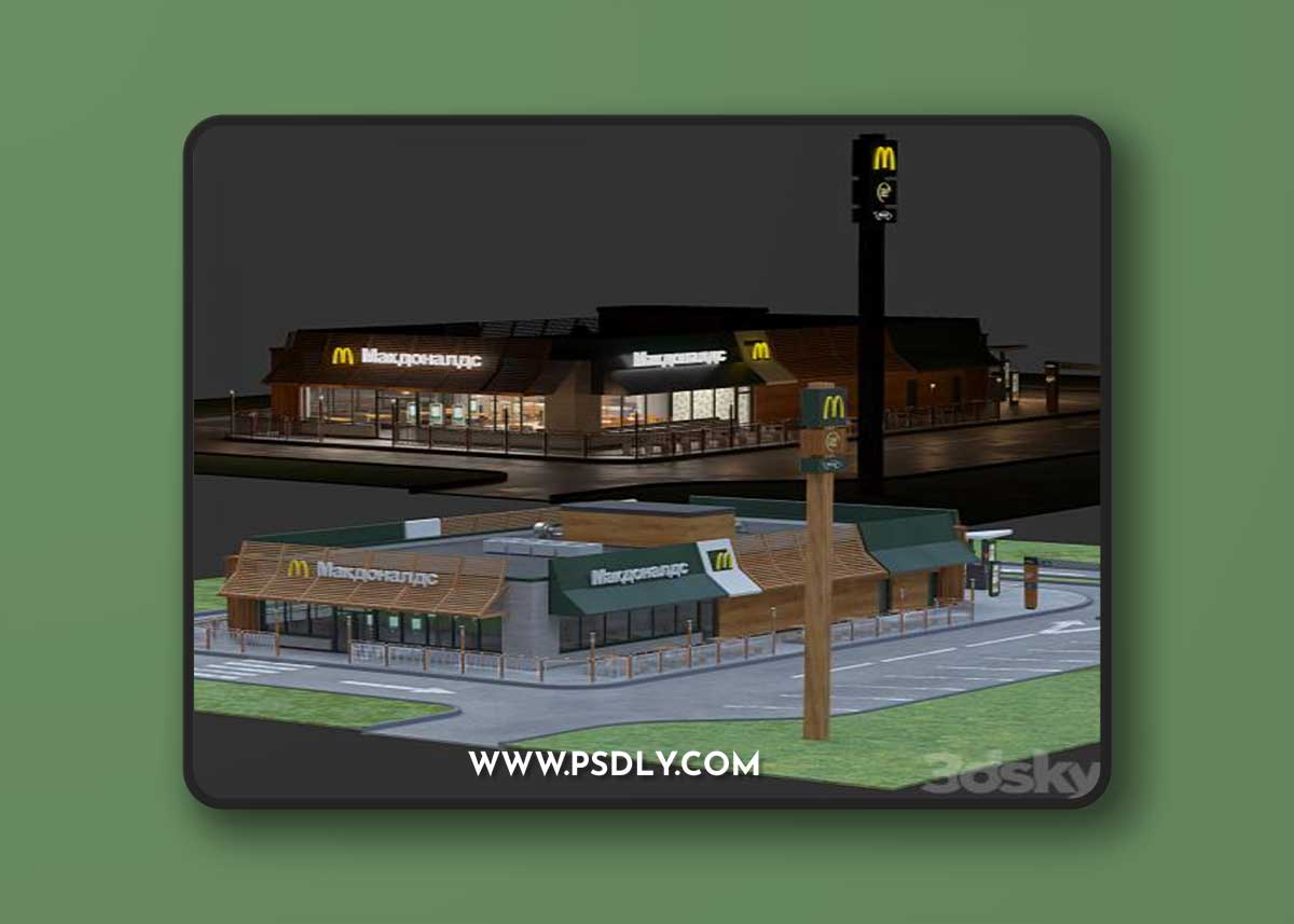 Typical McDonald's Restaurant 3D Model