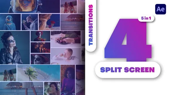 Videohive Multiscreen Transitions - 4 Split Screen - Vol. 03 50520033
