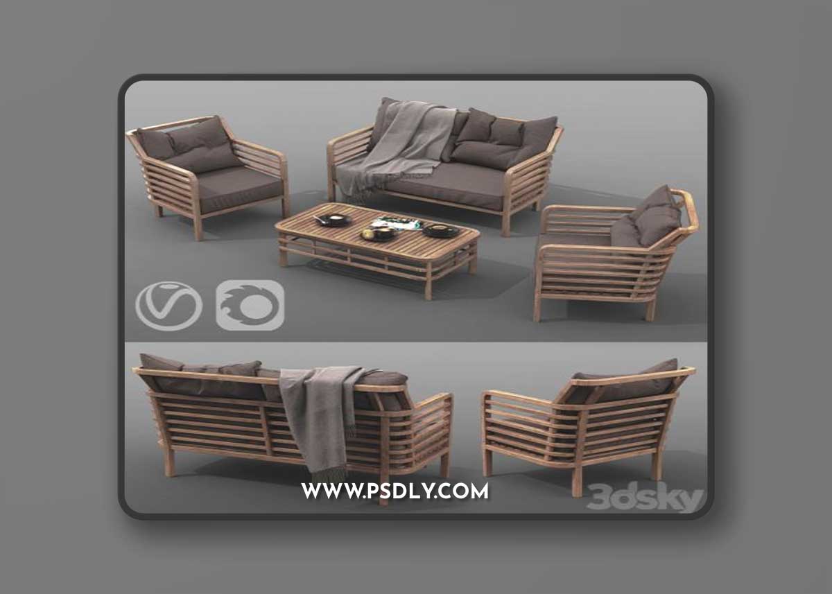 outdoor furniture set AZZURA Colorado Lounge Set