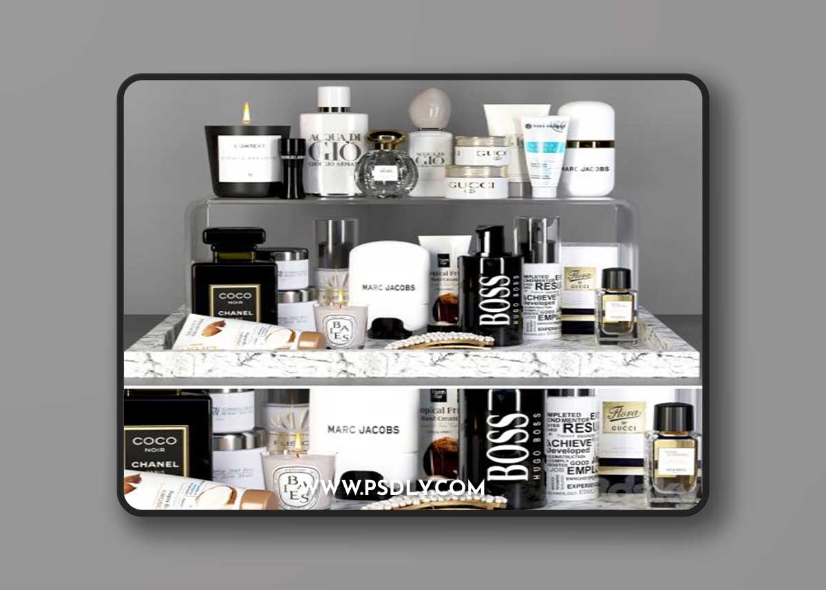 A set of cosmetics for beauty salons and a dressing table. Make up