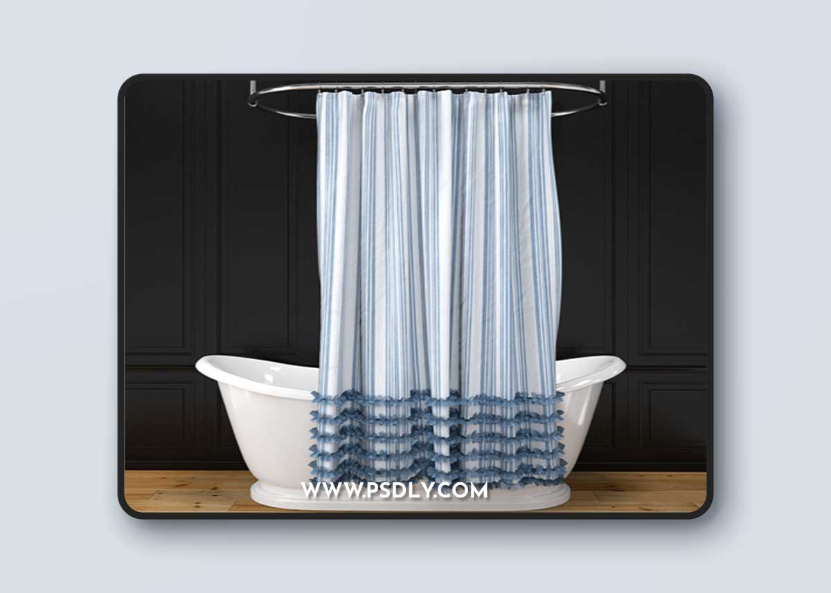 Alice bath + shower curtain + oval rail