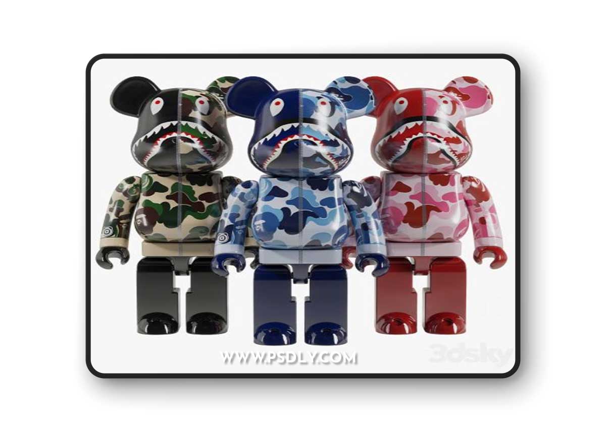 Bearbrick / Bape ABC Camo Shark
