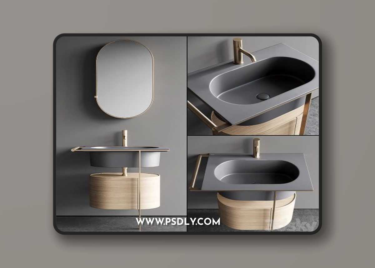 Ceramica Cielo Kyros Single Vanity Unit Set 2 3D Model