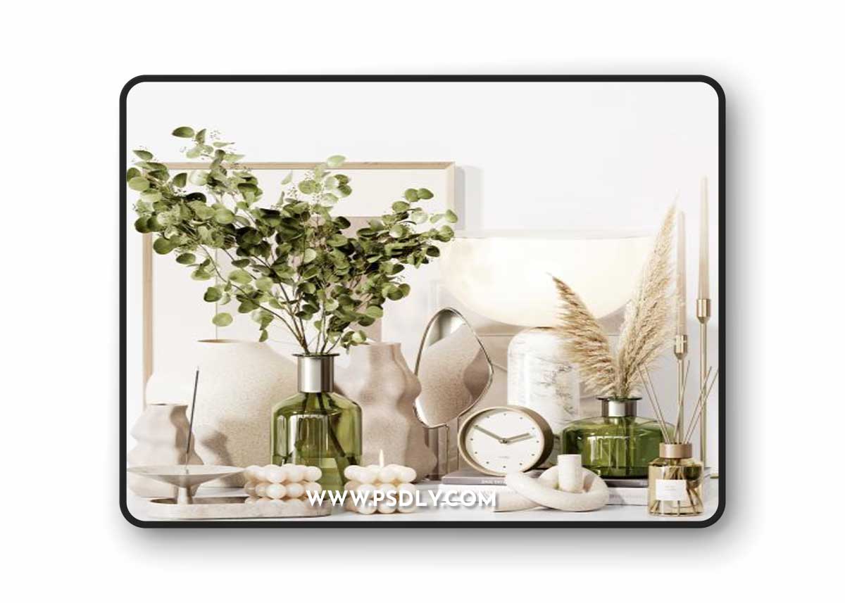 Decorative set 31 With eucalyptus Plants