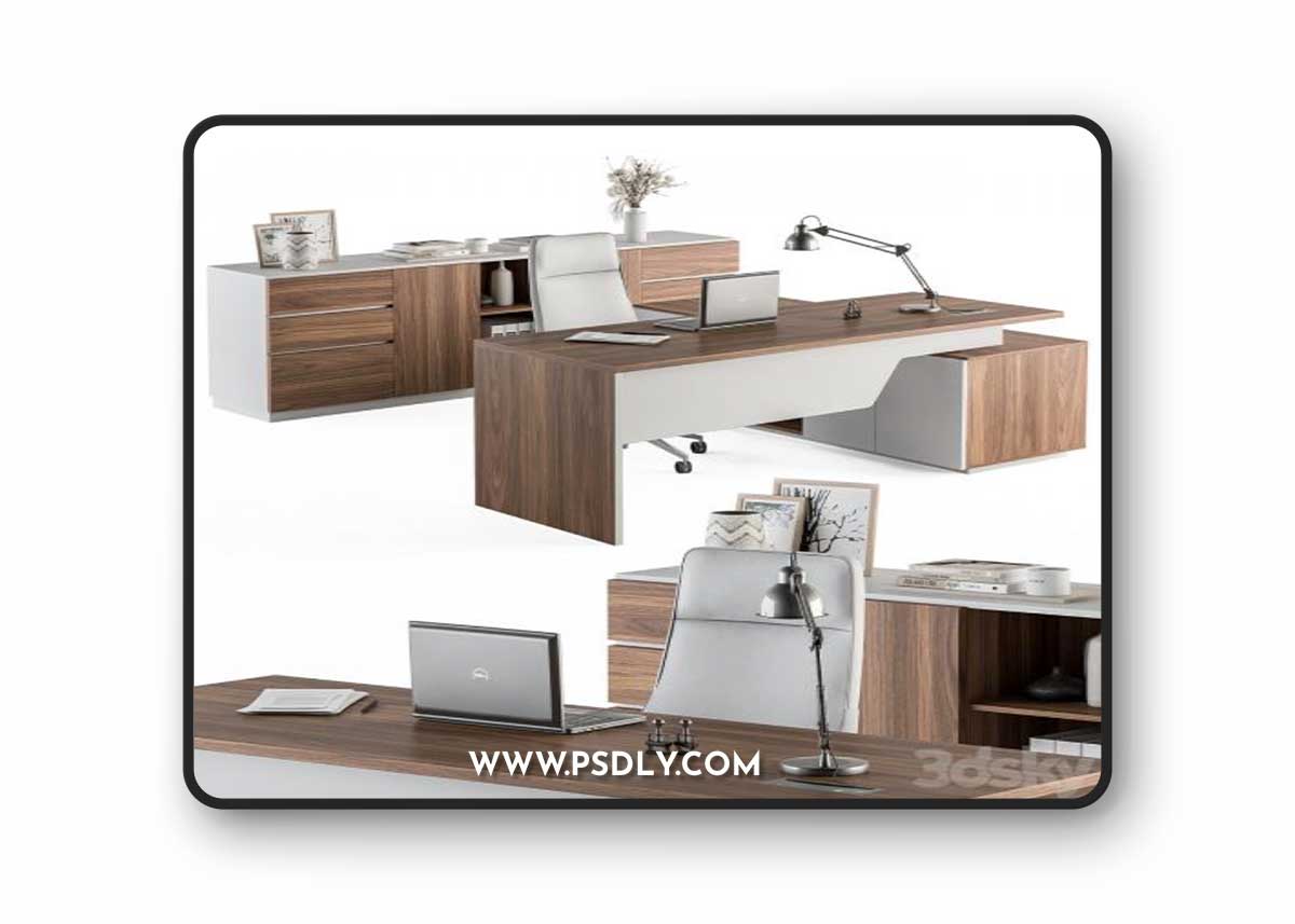 Manager Desk Wood and White - Office Furniture 268