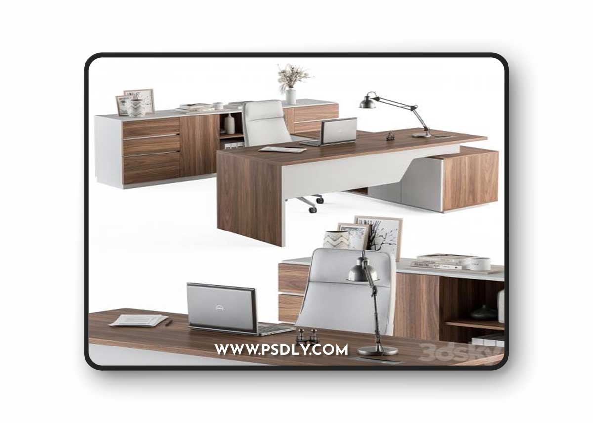 Manager Desk Wood and White - Office Furniture 268