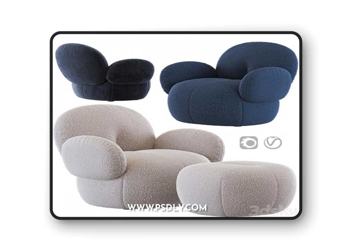 Nana Love Armchair and pouf by Freifrau
