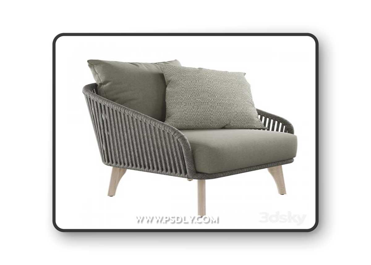 Outdoor garden wicker woven armchair 4so Santander chair
