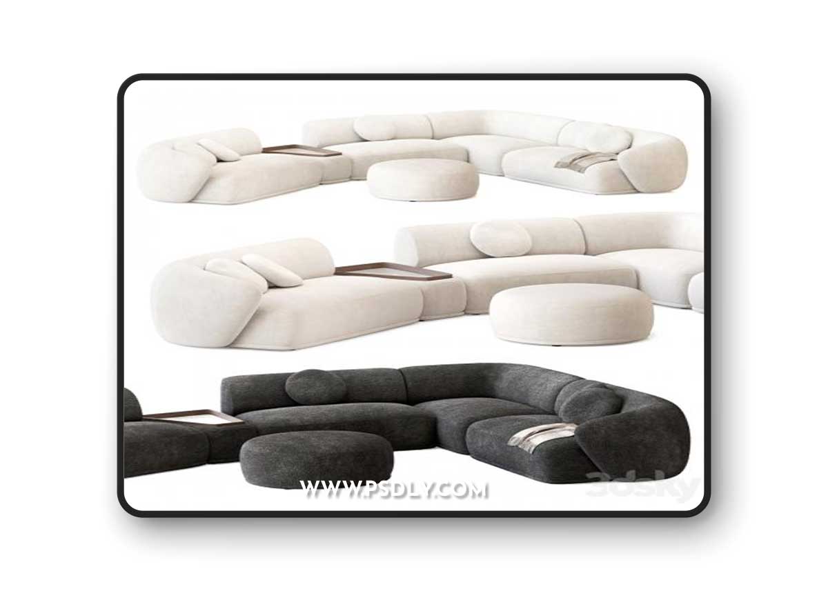 Rene Sofa by Meridiani Set 3 3D Model