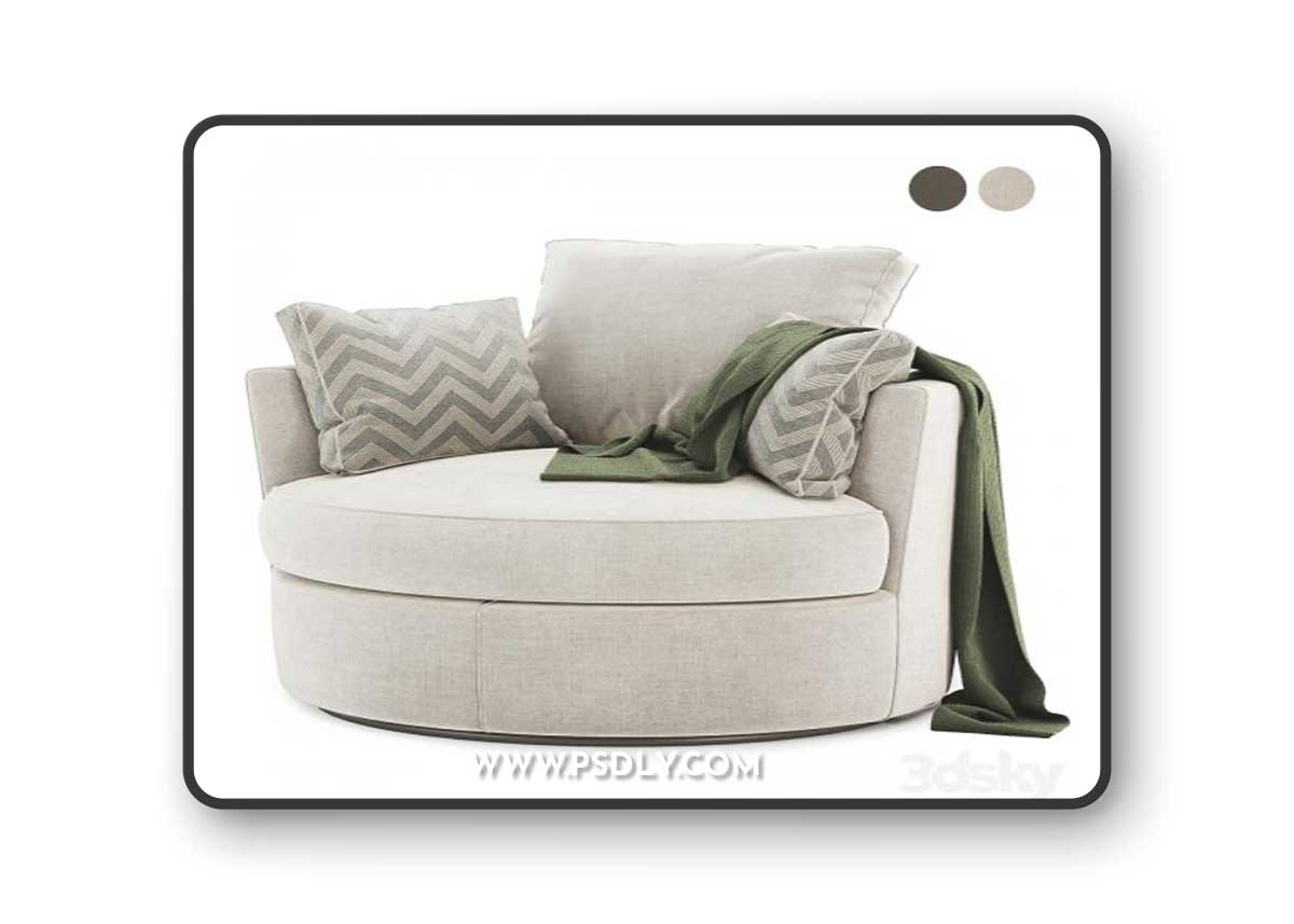 Swivel Chair Clarissa 3D Model