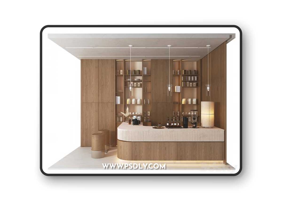 Corner Coffee Bar 3D Model