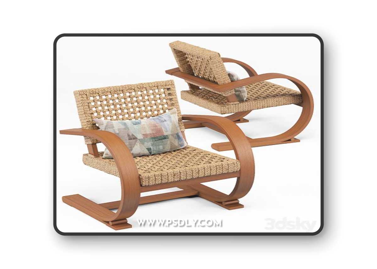French Modernist Armchair 3D Model